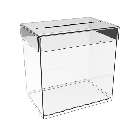 box without lock for collecting money 150x150x150 mm. Volume 3.3 liters.