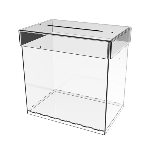 box without lock for collecting money 150x150x150 mm. Volume 3.3 liters.