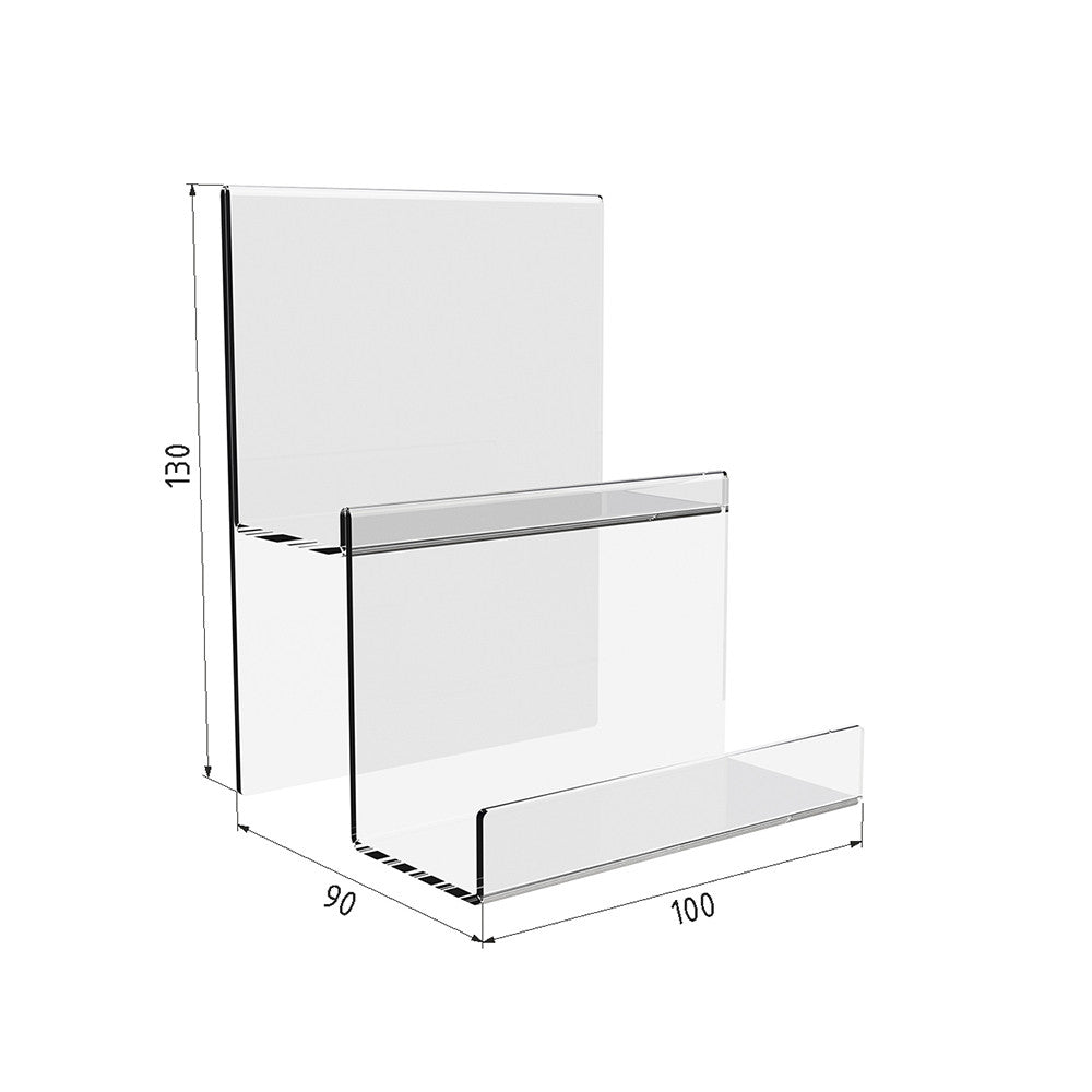 slide for goods with 2 steps made of acrylic 100x90x130