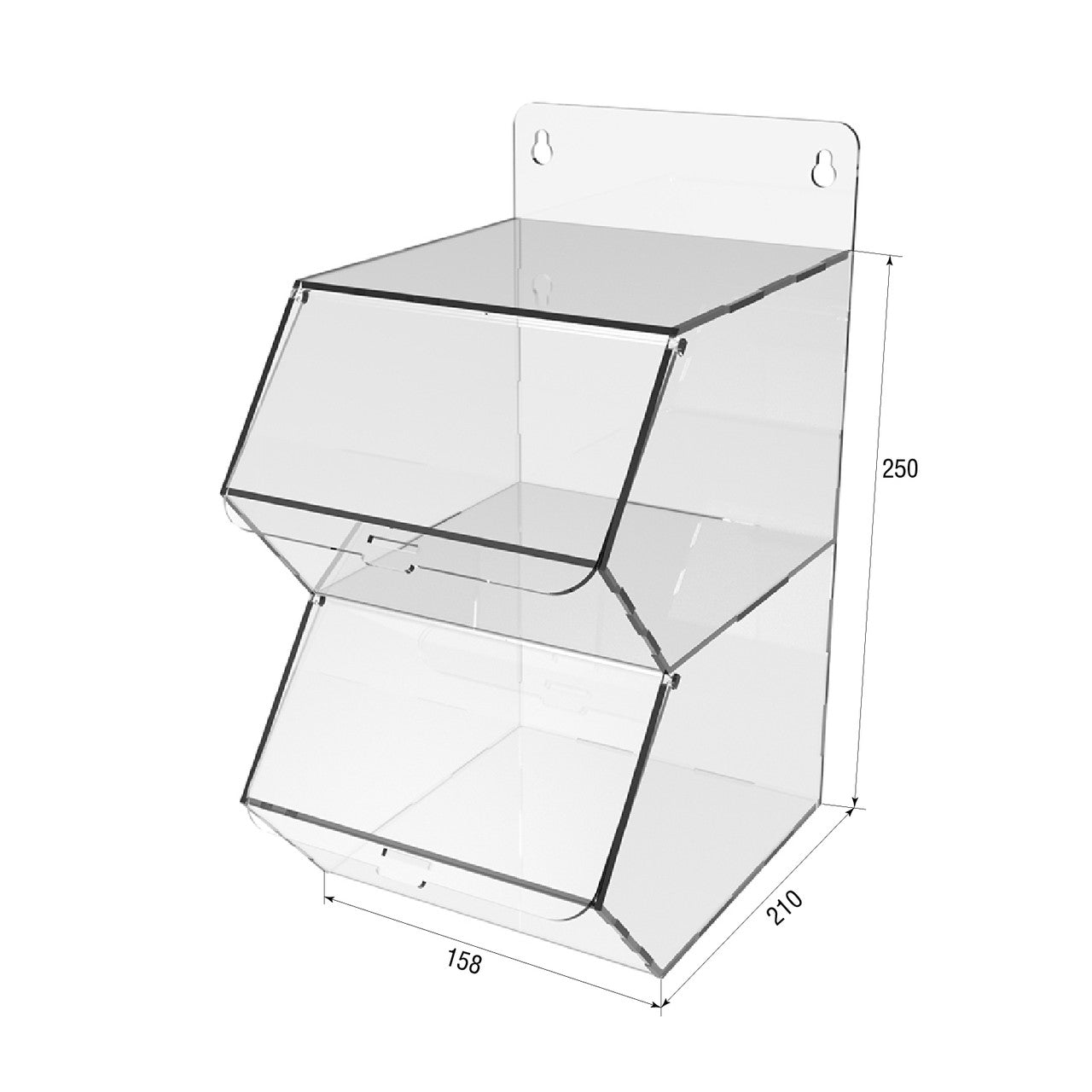 vertical dispenser for marmalade, snacks, nuts 2 cells