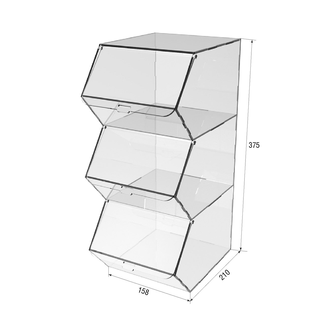 vertical dispenser for marmalade, snacks, nuts 3 cells