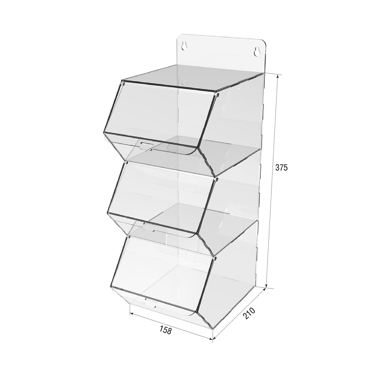 vertical dispenser for marmalade, snacks, nuts 3 cells