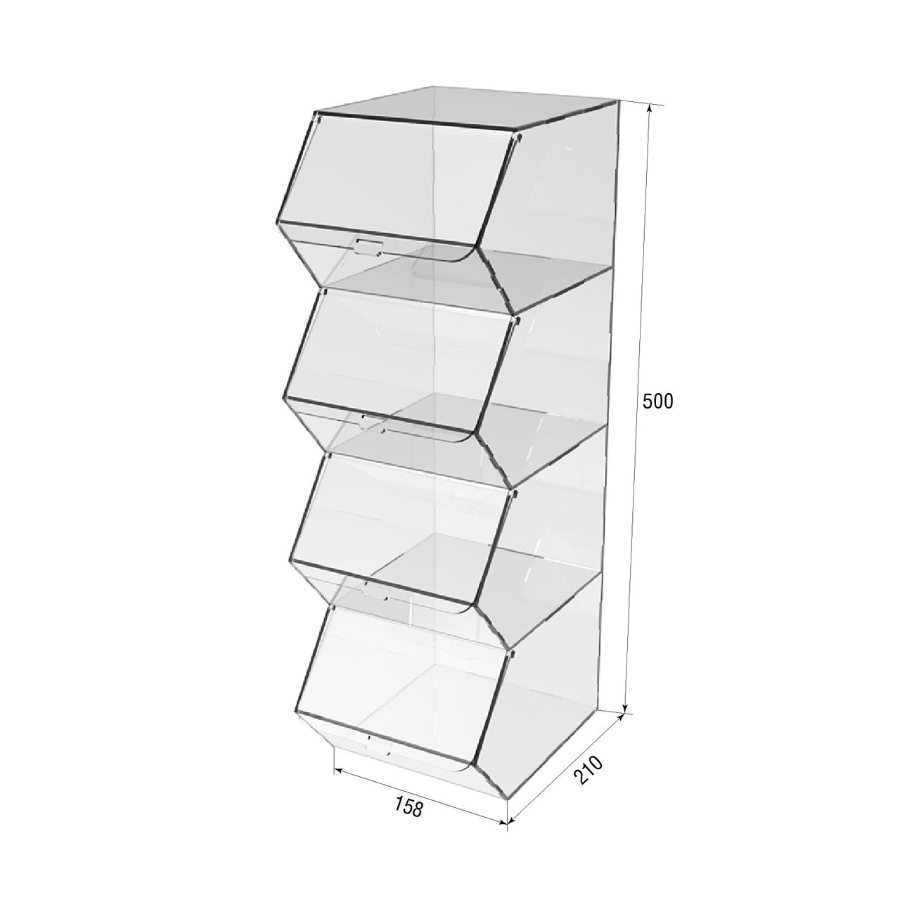 vertical dispenser for marmalade, snacks, nuts 4 cells