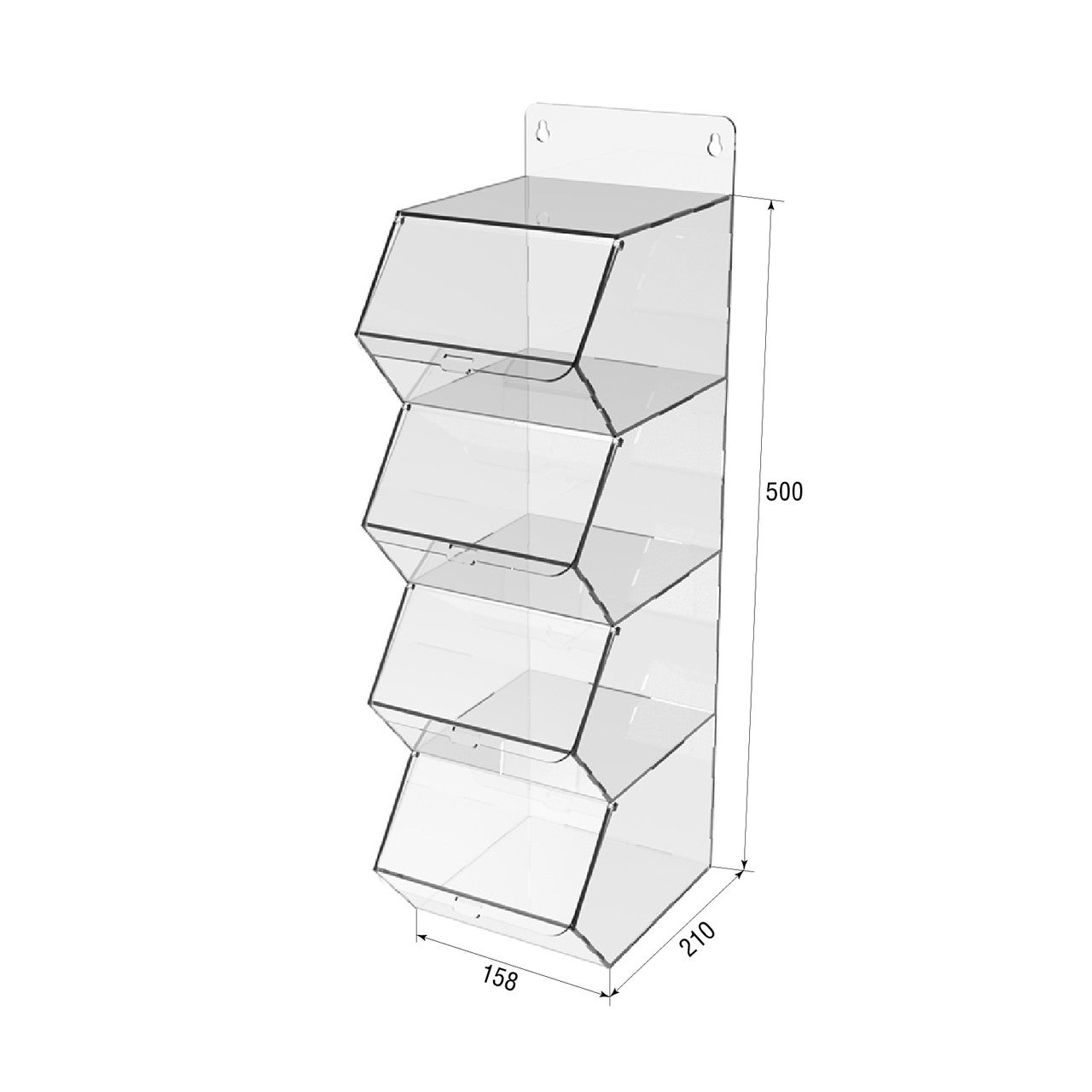 vertical dispenser for marmalade, snacks, nuts 4 cells