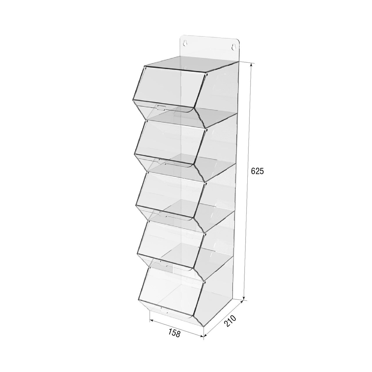 vertical dispenser for marmalade, snacks, nuts 5 cells