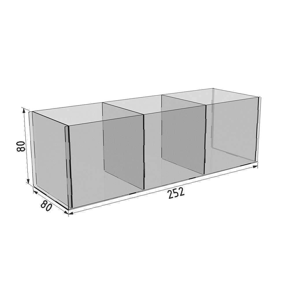 Acrylic box 252x80x80