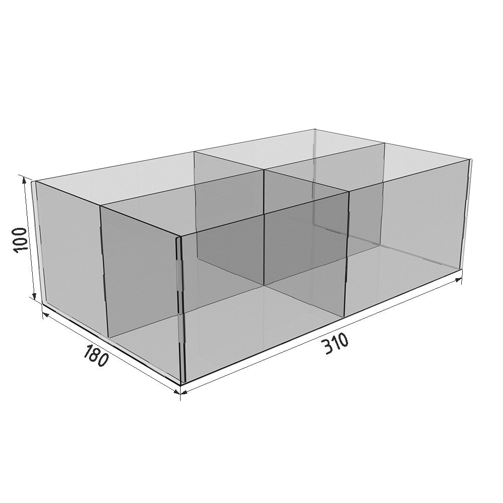 Acrylic box 4 cells 310x180x100