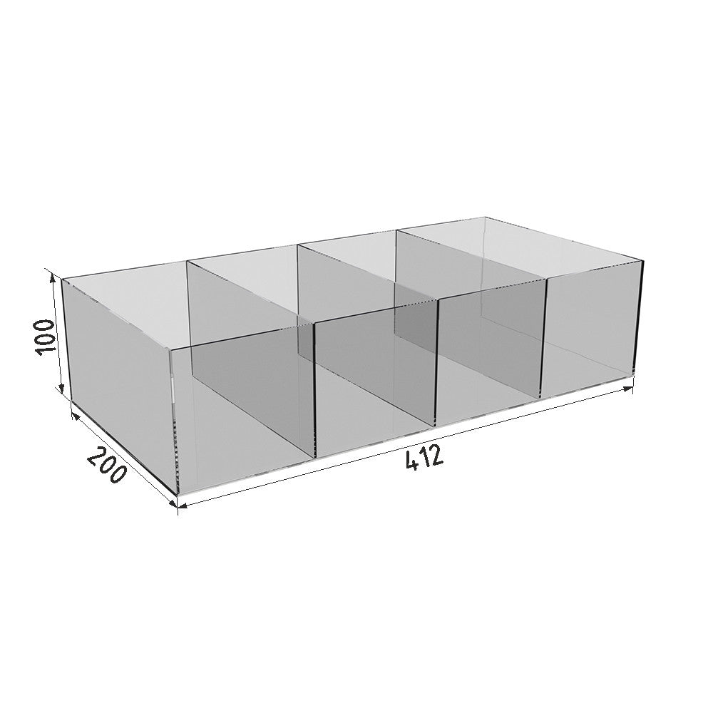 Acrylic box 4 cells 412x200x100