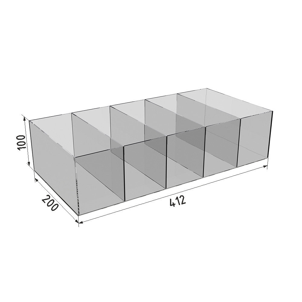 Acrylic box 5 cells 412x200x100