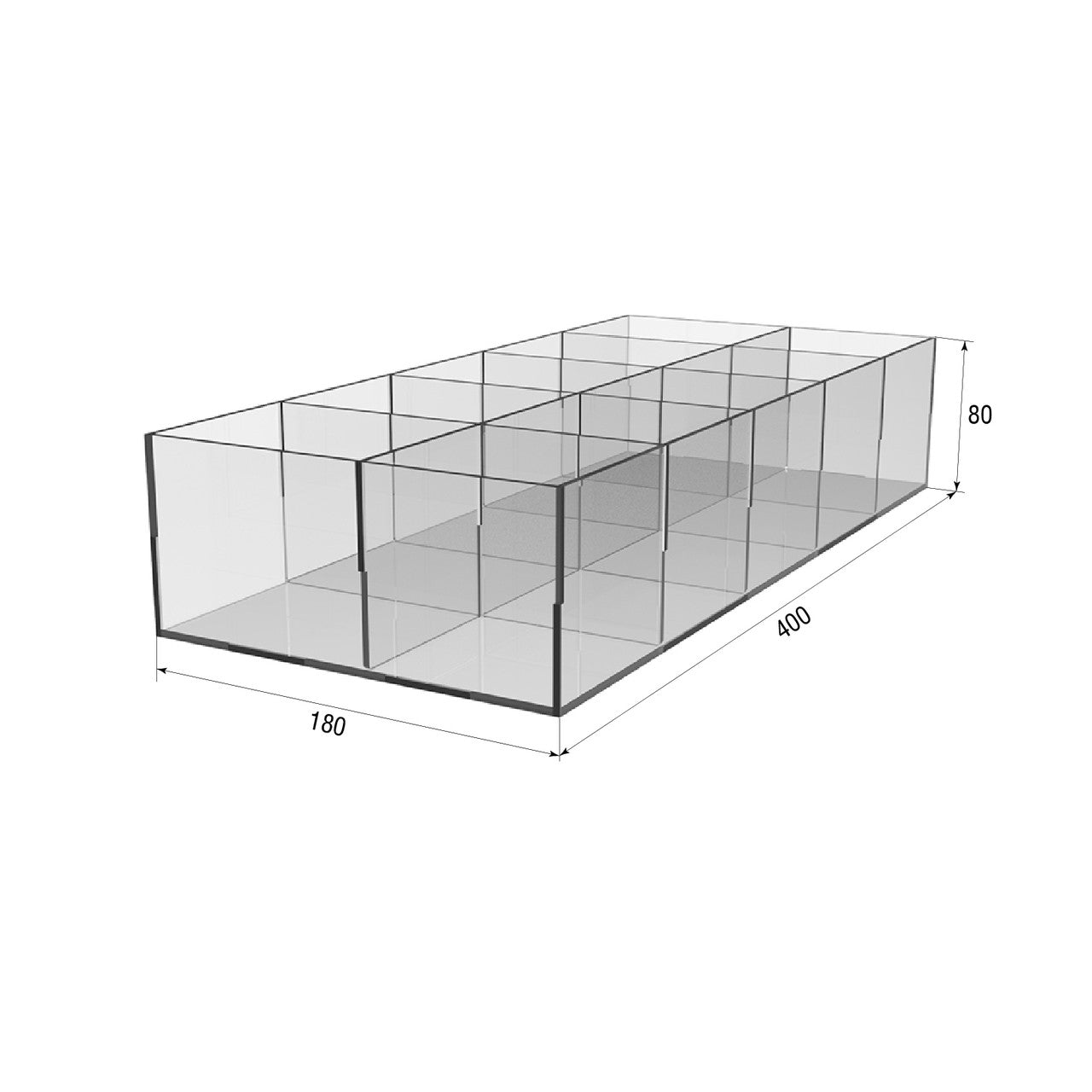 Acrylic box 400x180x80