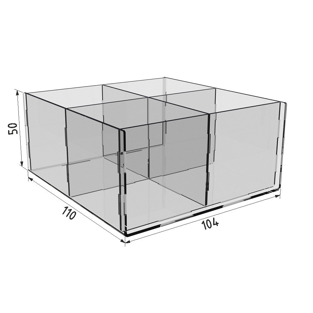 Acrylic box 4 cells 104x110x50