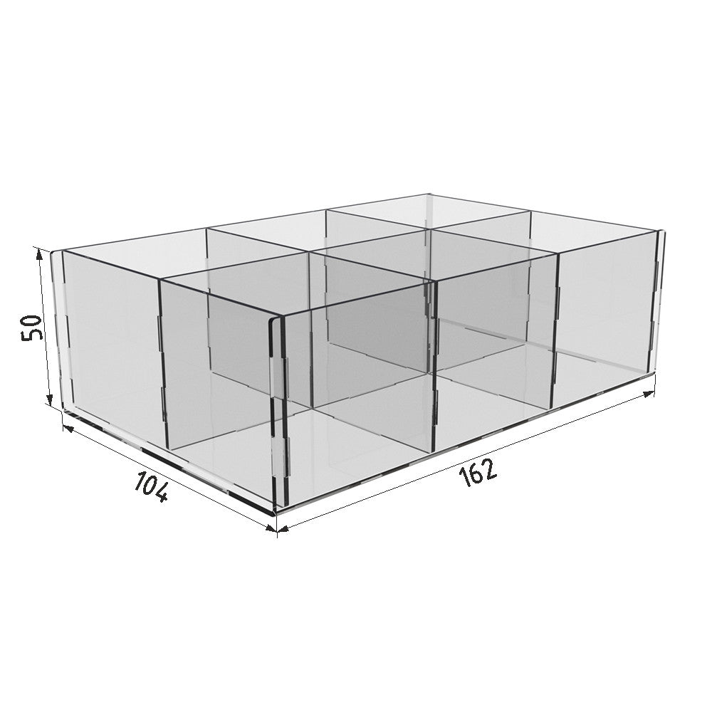 Acrylic box 6 cells 162x110x50