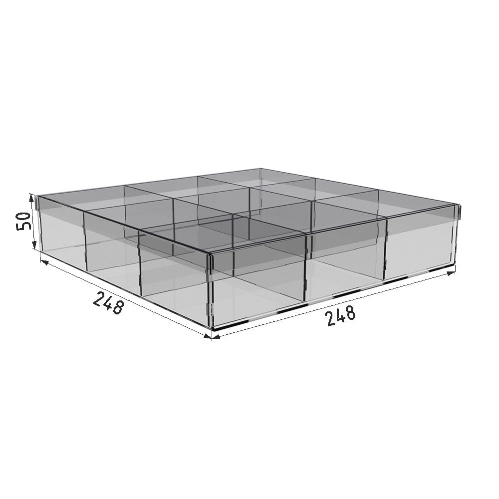 box for 9 cells 248x248x51 with lid