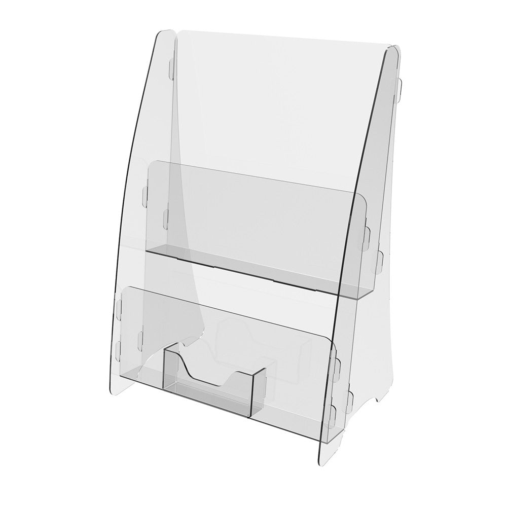 Booklet holder desktop A5 2-tier with business card holder