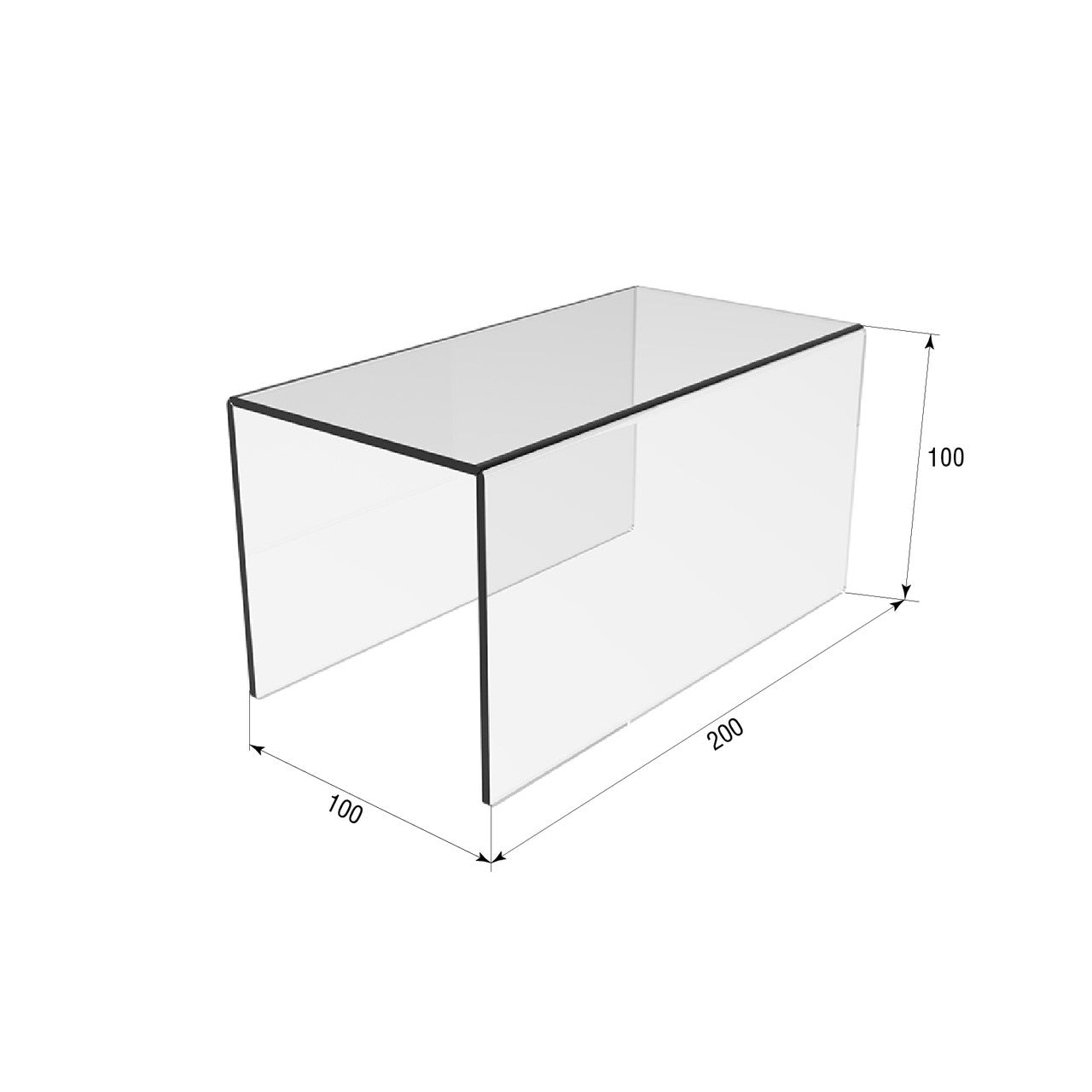 Podium P-arr 200x100x100 3mm straight