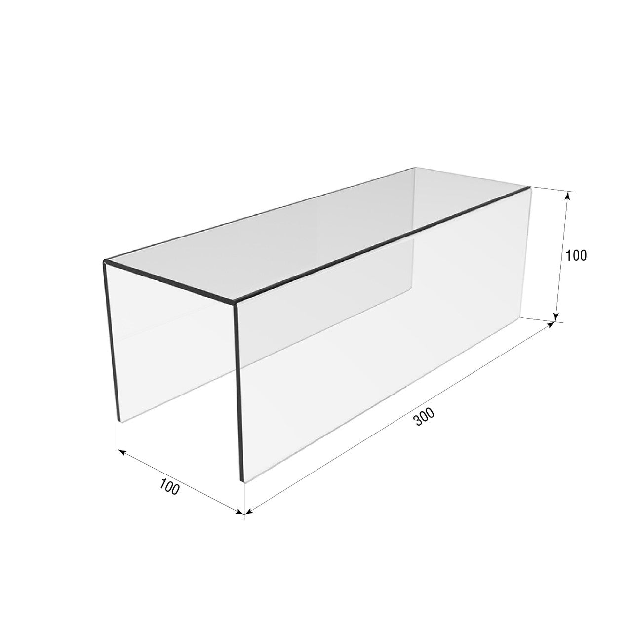 Podium P-arr 300x100x100 3mm straight