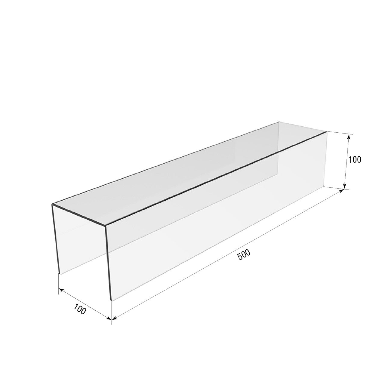 Podium P-arr 500x100x100 3mm straight