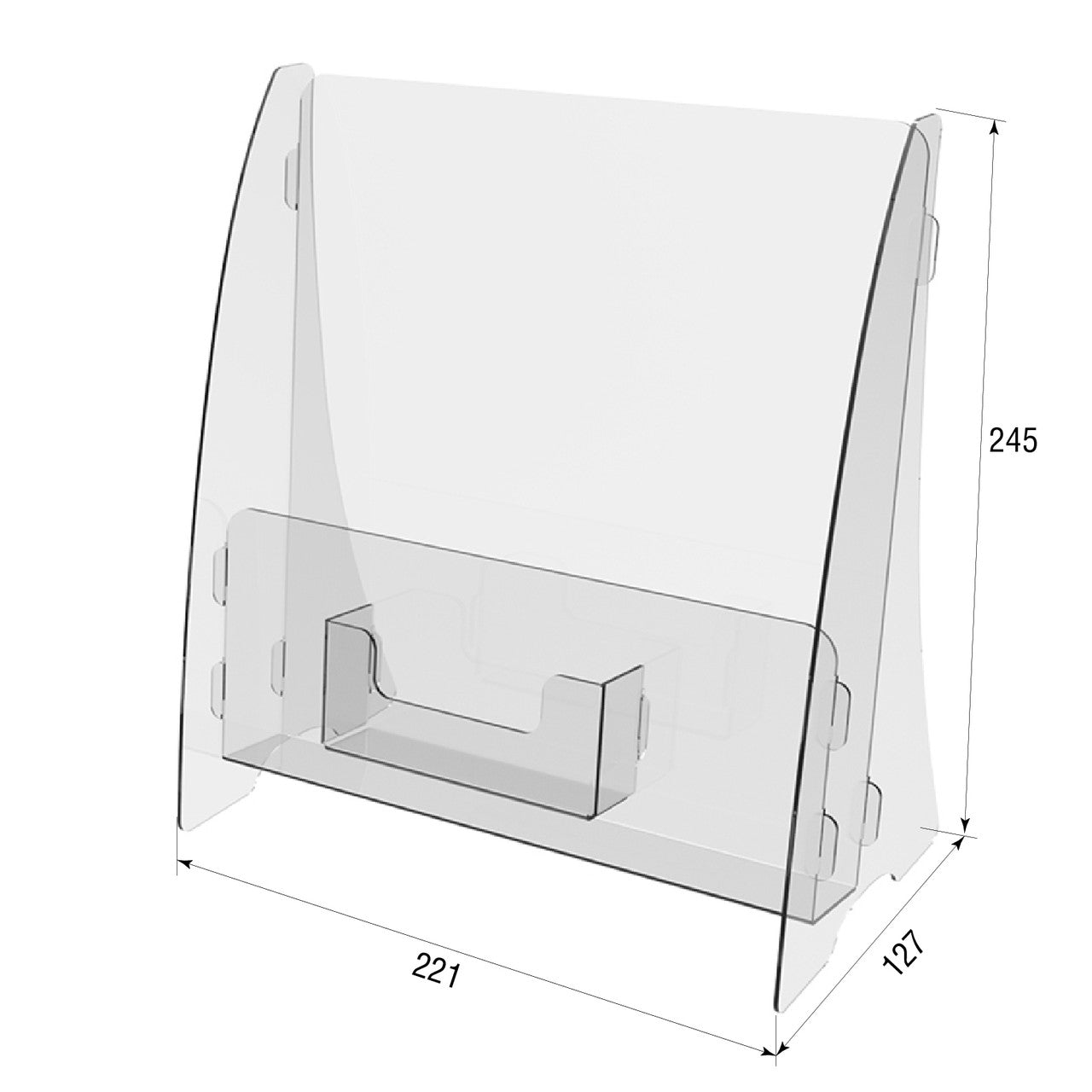 Desktop booklet holder A4 with business card holder