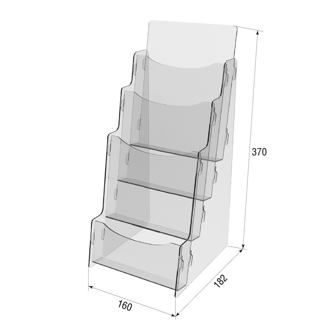 Booklet holder desktop A5 4 tiers