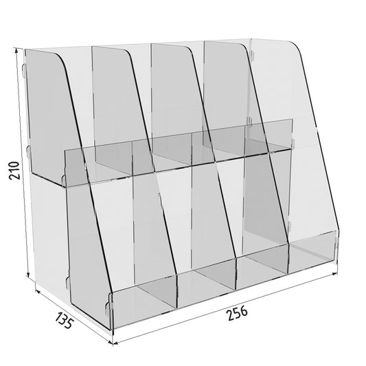 Акриловий дисплей для чайних пакетиків, Show display for tea 210x135x256mm, Акрилова підставка