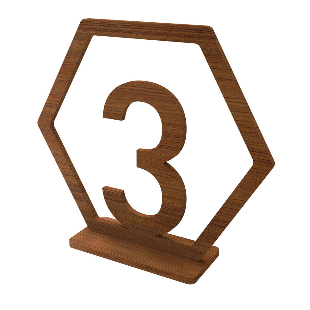 Wooden table numbers 1