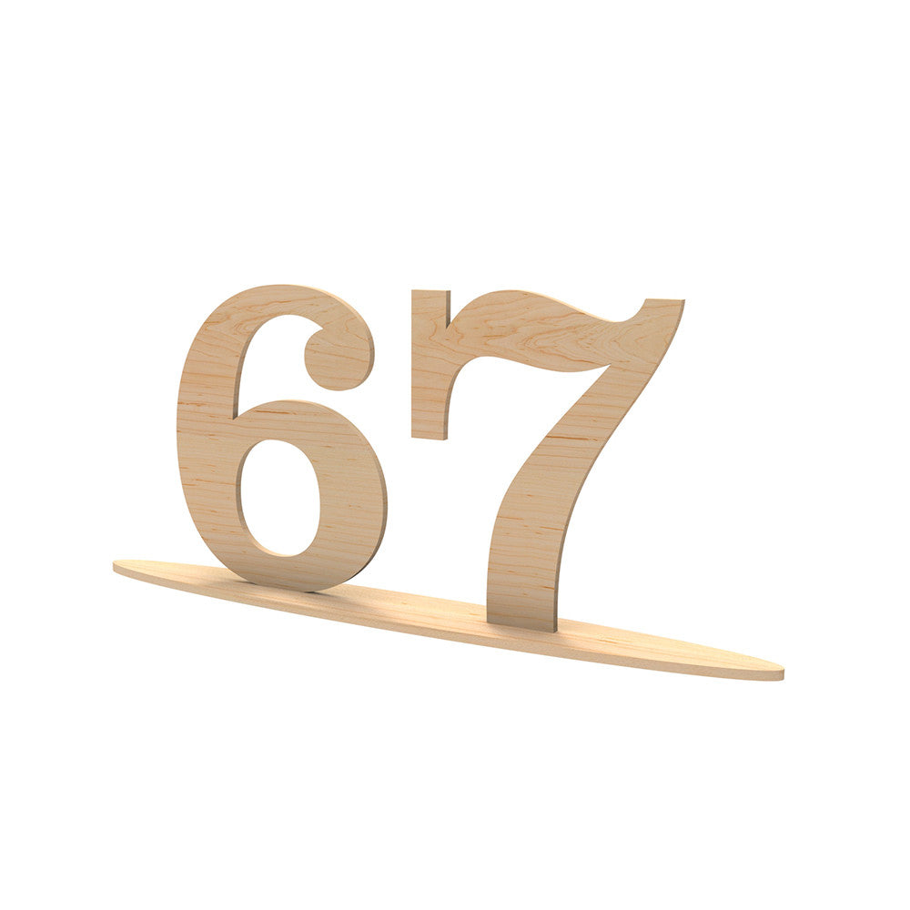 Wooden table numbers 5