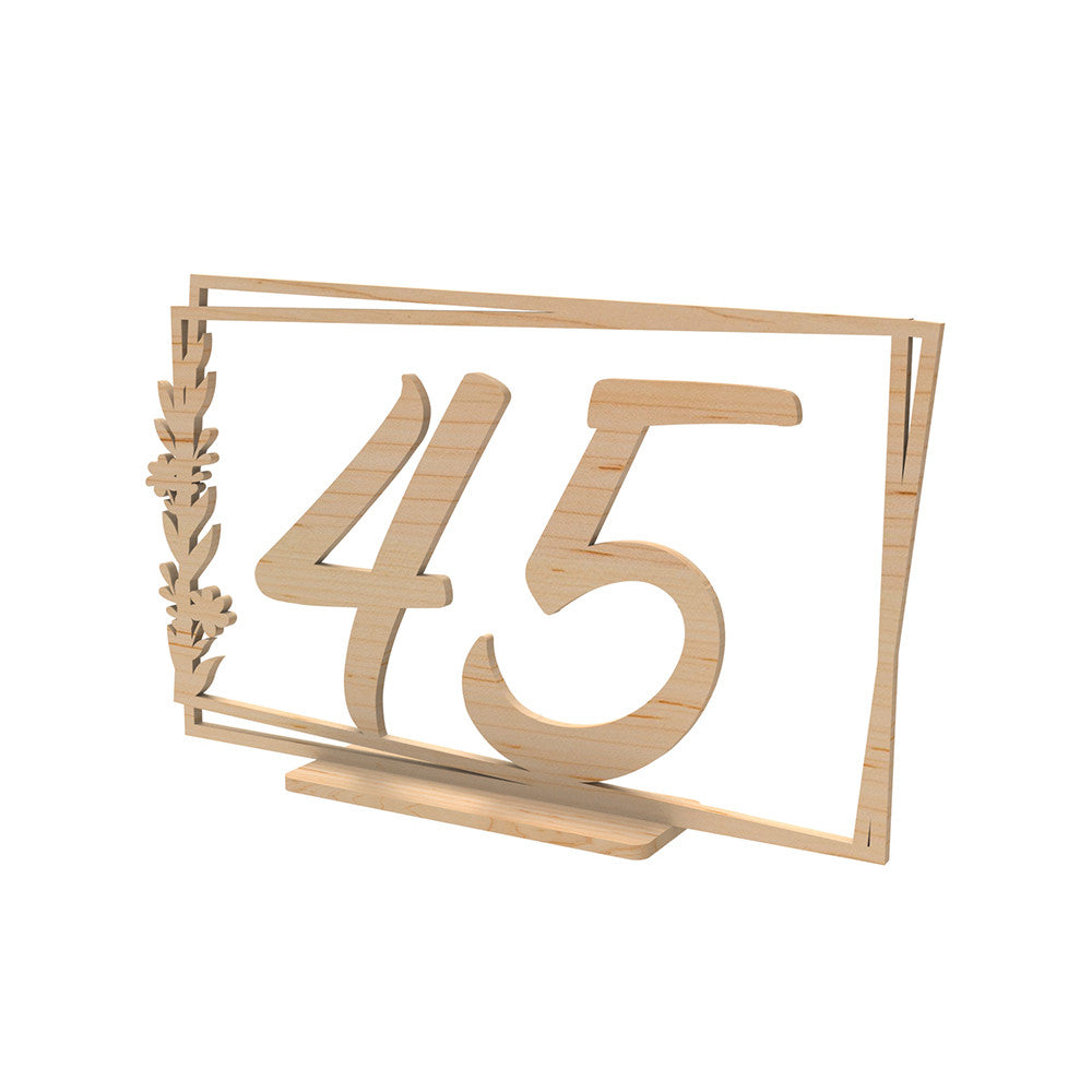 Wooden table numbers 7