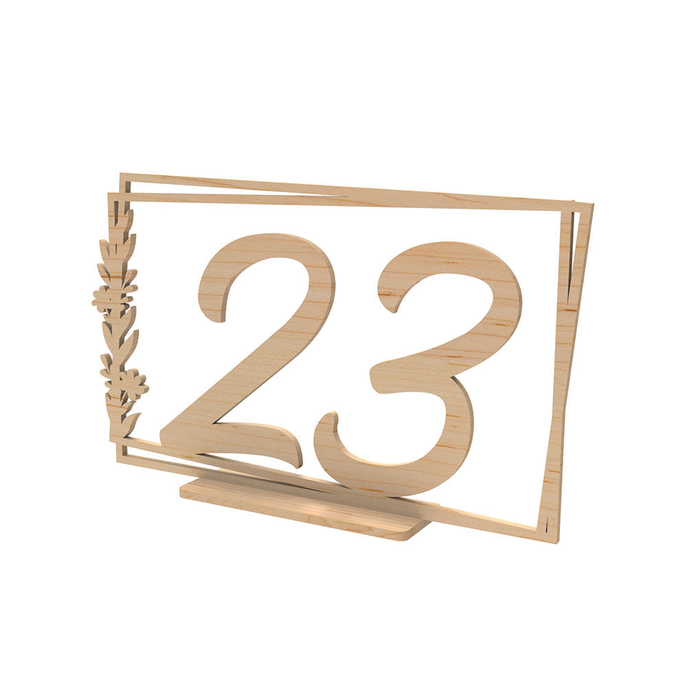 Wooden table numbers 7