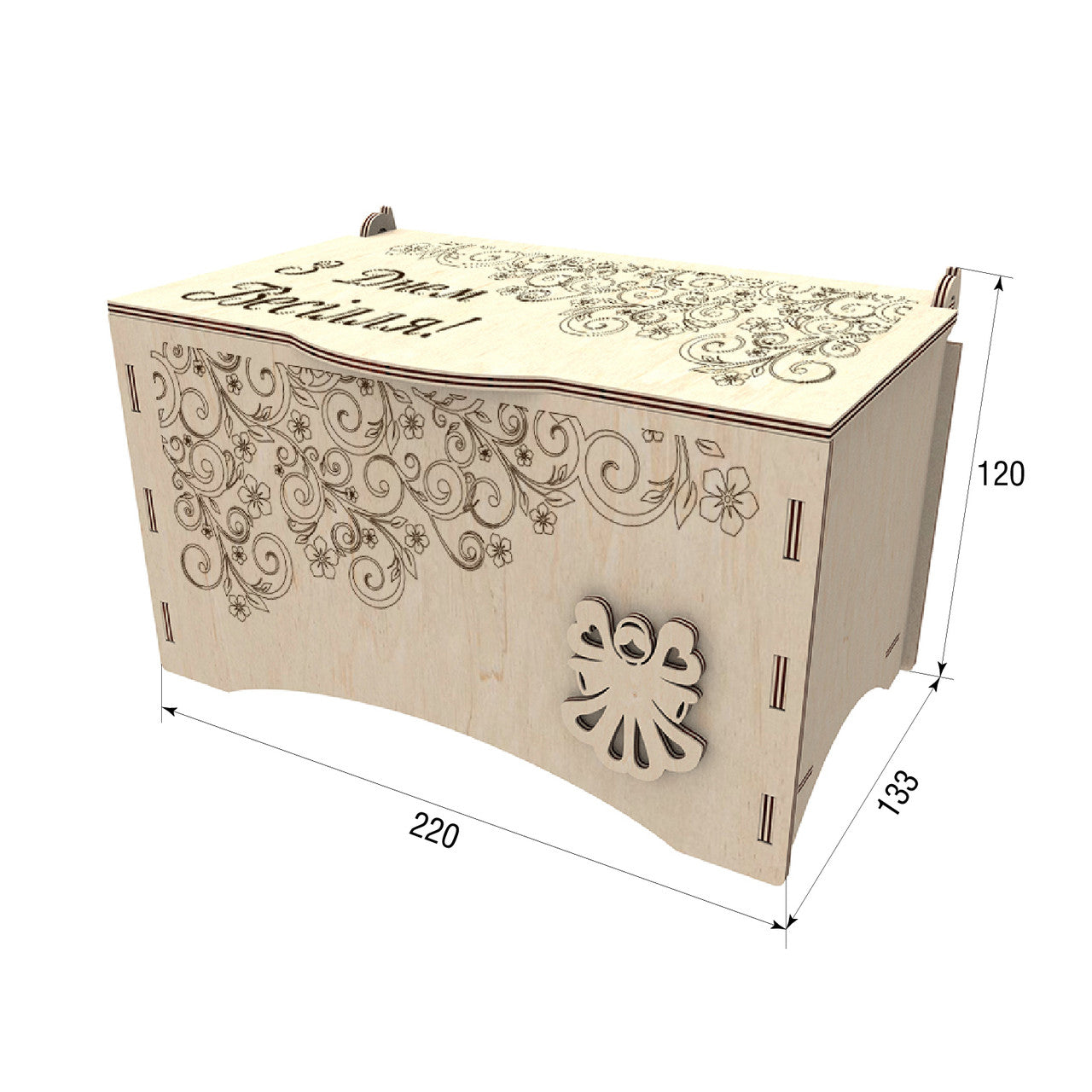 Chest for envelopes, Wedding treasury 220x133x120mm