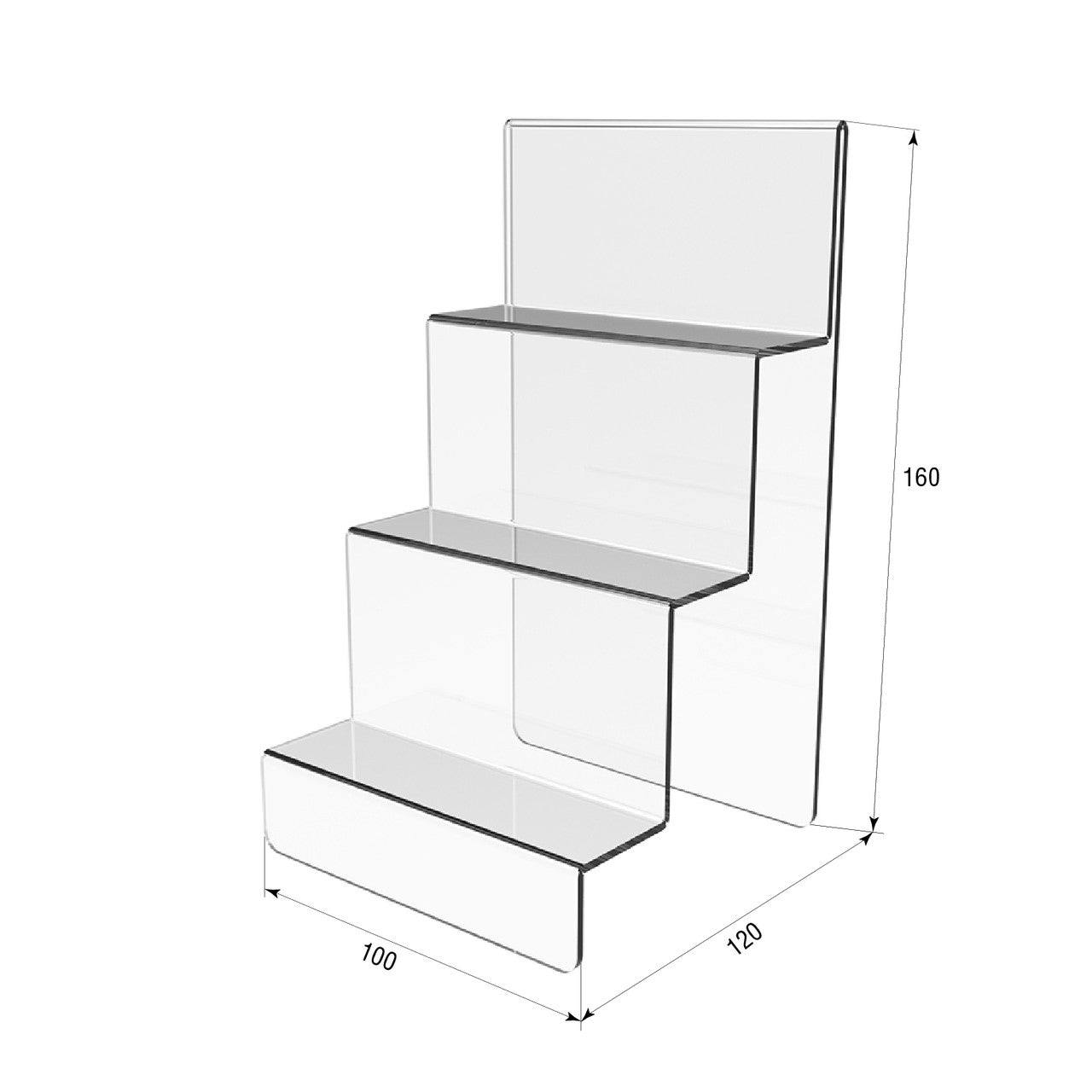 slide for goods with 3 steps made of acrylic