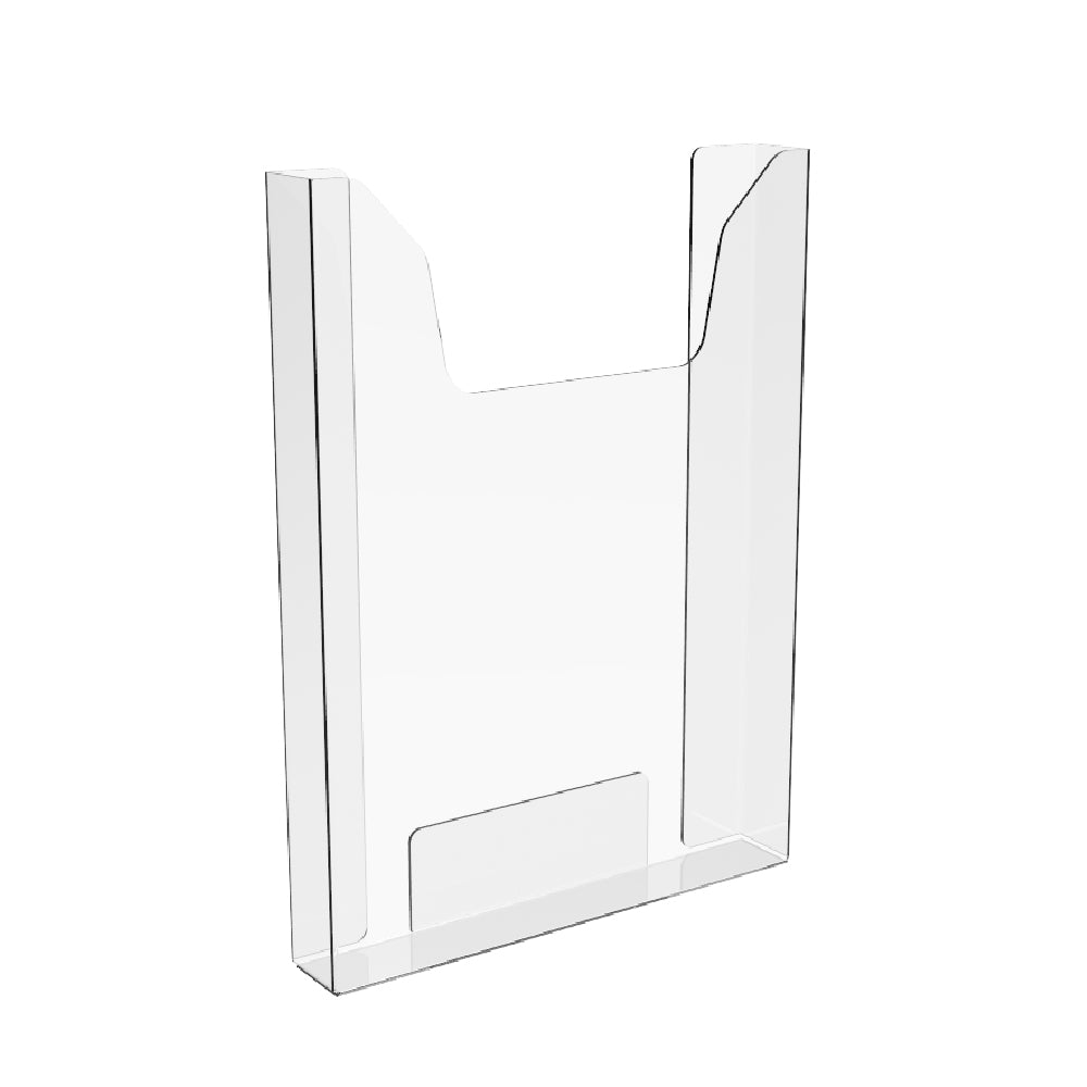 Set 5pcs, Acrylic paper holder A4 format vertical 11x8.66x1.18, wall mounted document holder, with mounting tape, Booklet display, PET clear brochure display