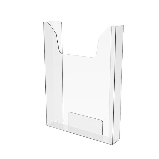 Portapapeles acrílico formato A4 vertical 210x297x30mm, portadocumentos de pared, fijación autorroscante, expositor de folletos.