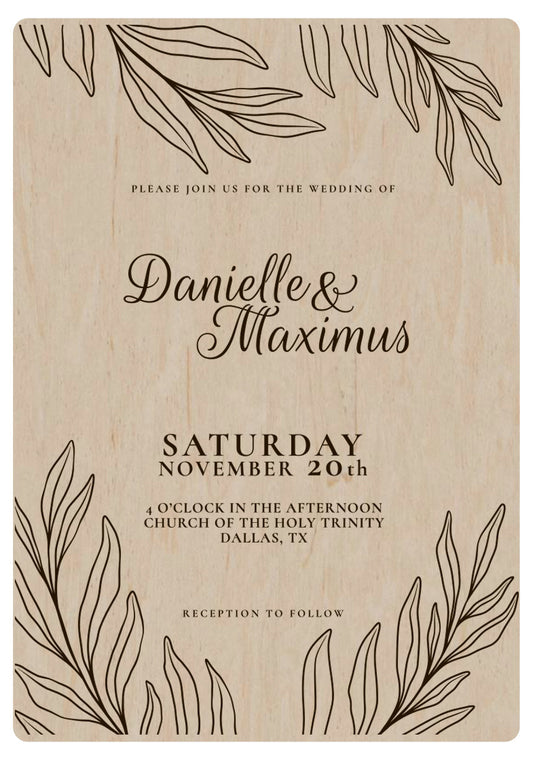 Wedding invitation made of wood 3