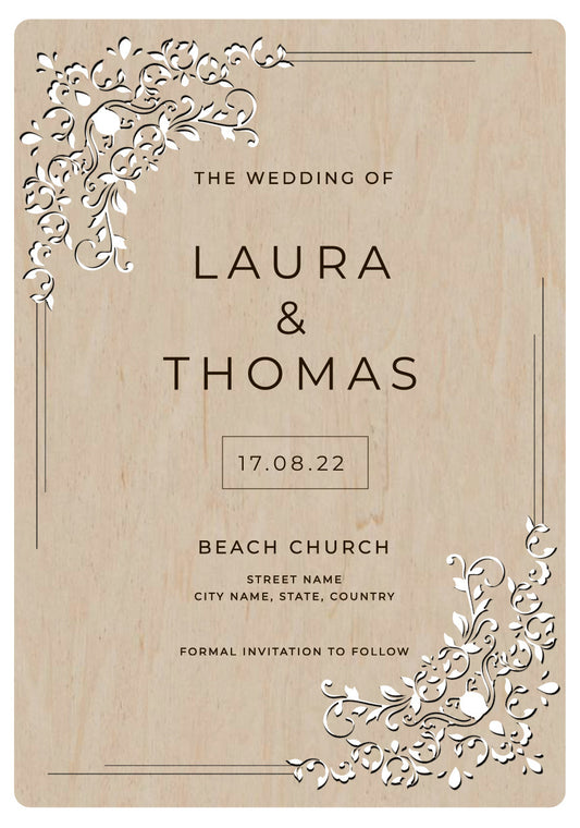 Wedding invitation made of wood 6