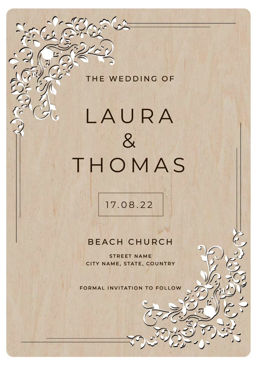 Wedding invitation made of wood 7