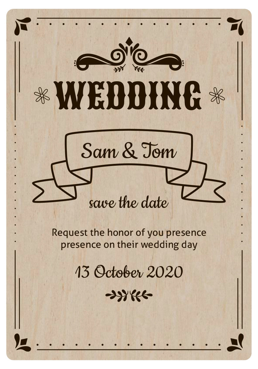 Wedding invitation made of wood 11