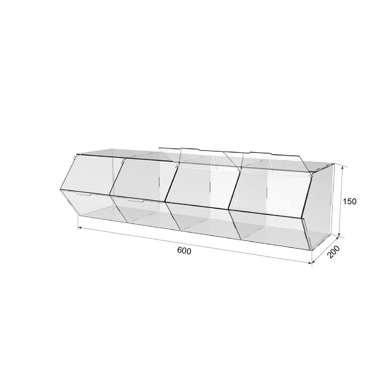 dispenser for marmalade, snacks, nuts 4 cells