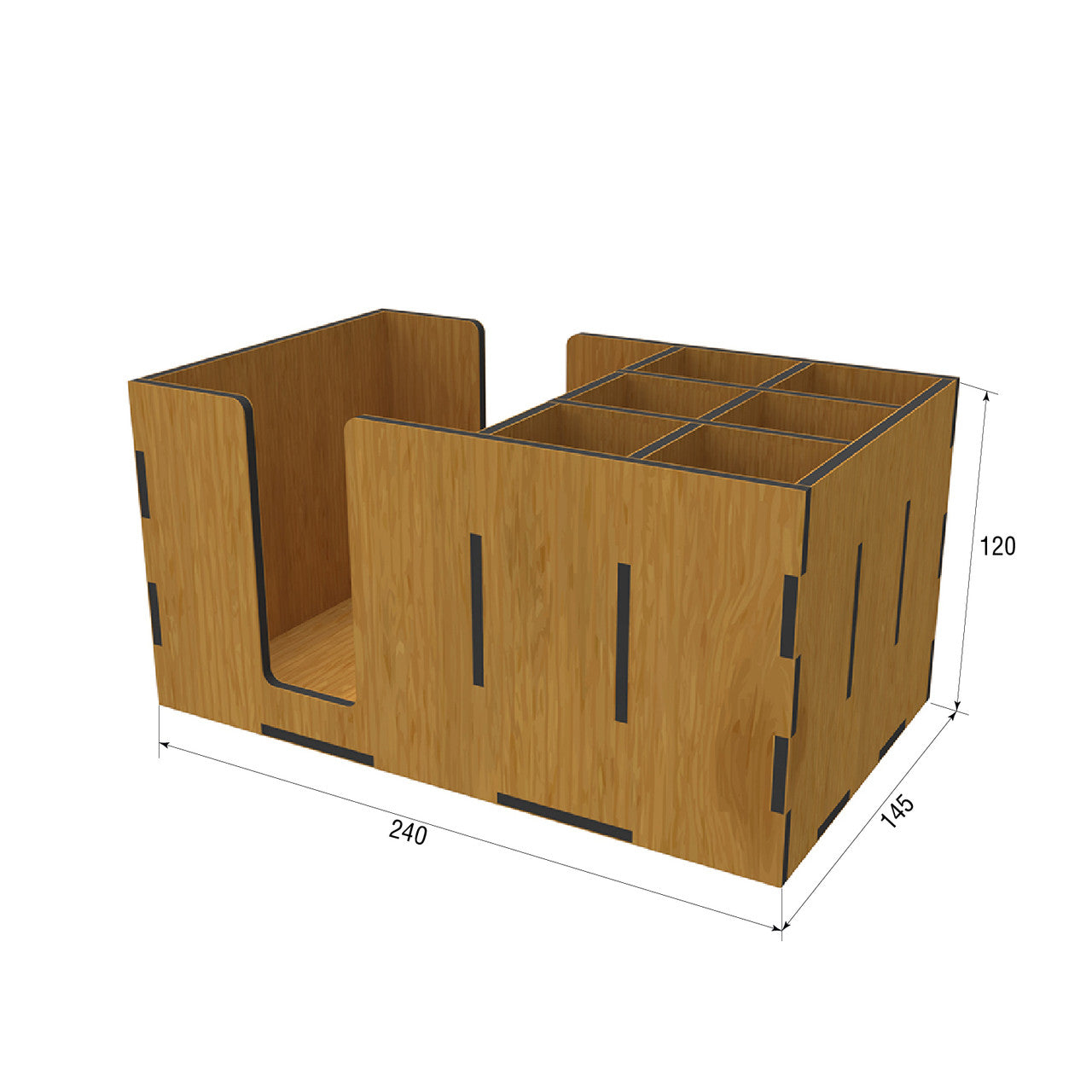 Organizer wooden oak 240x145x120 mm