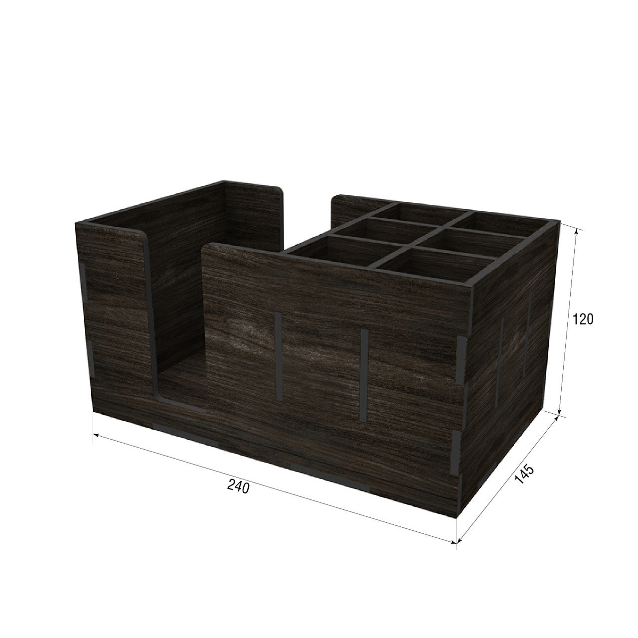 Organizer wooden wenge 240x145x120 mm