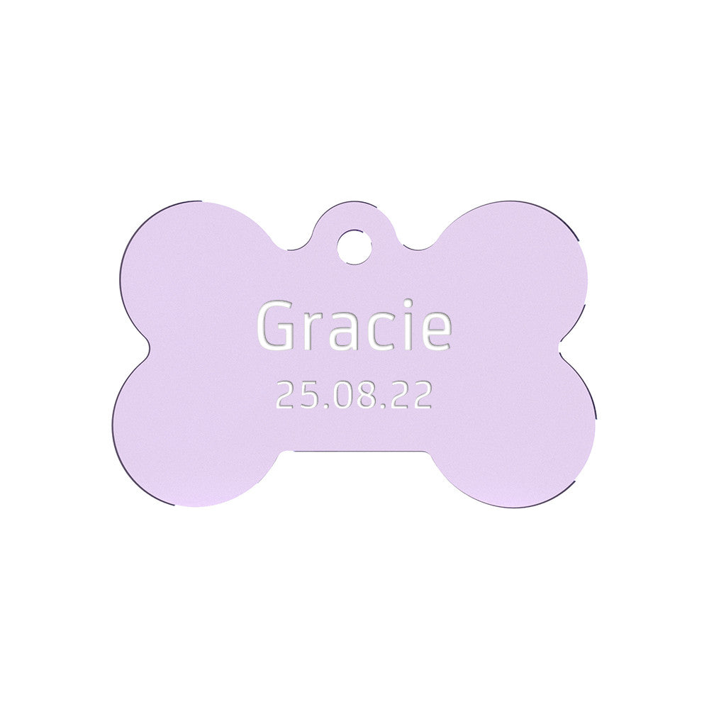 Dog ID Tag Light Purple 38x25mm