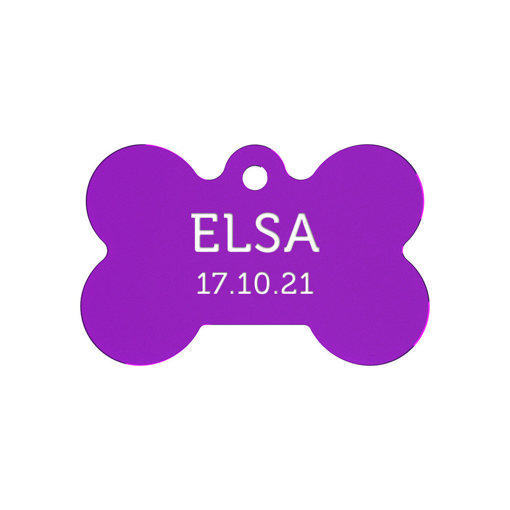 Dog ID Tag Purple 30x20mm