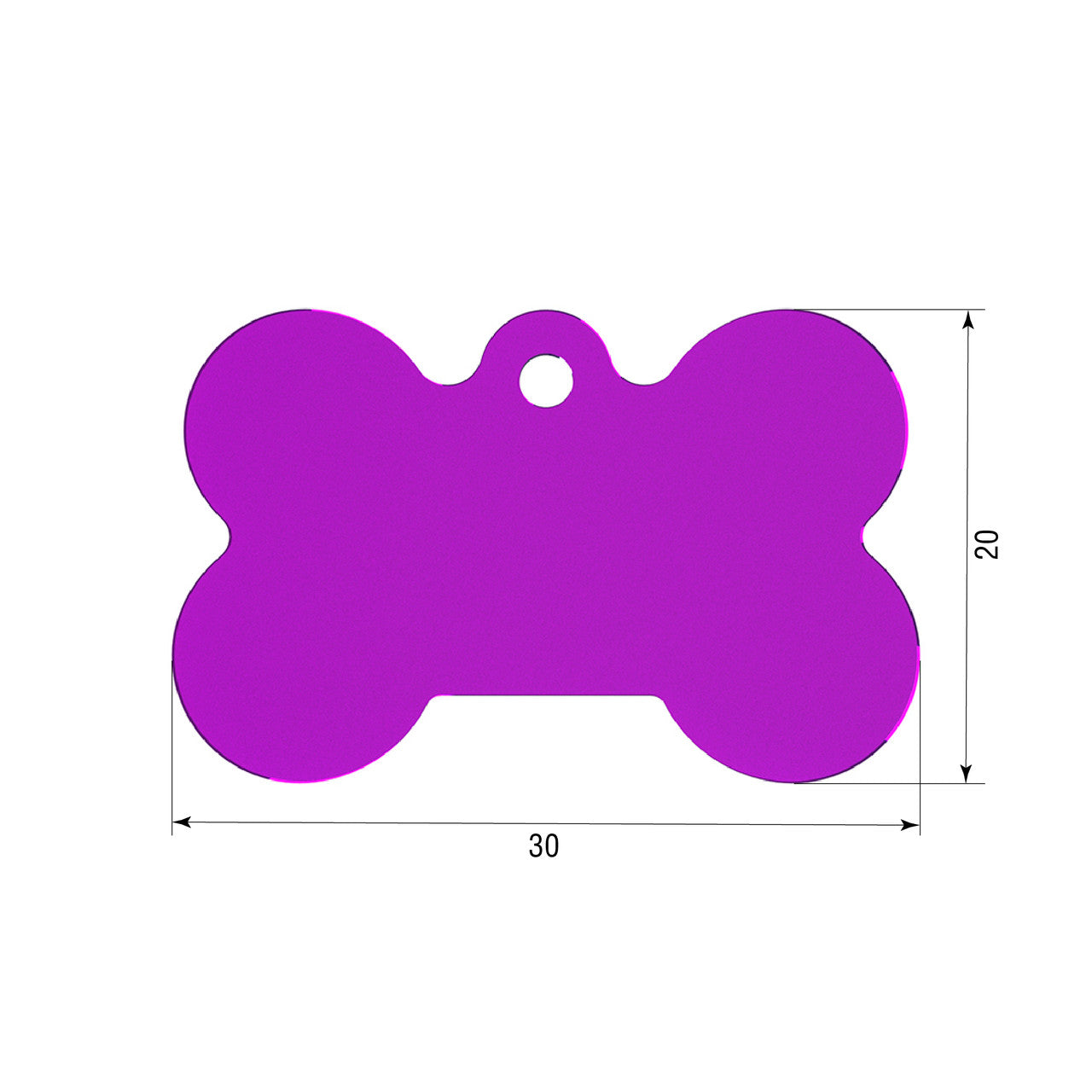 Dog ID Tag Purple 30x20mm