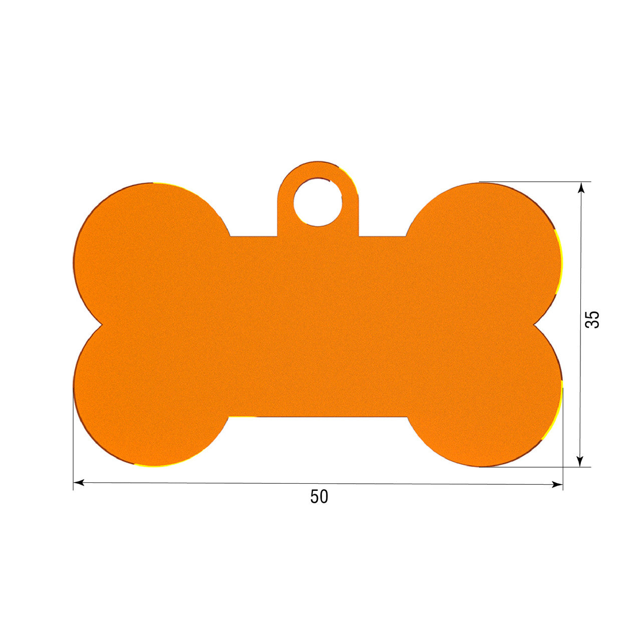 Dog ID Tag Orange 50x35mm