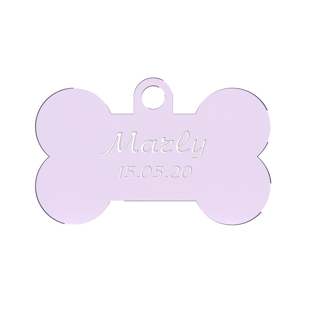 Dog ID Tag Light Purple 50x35mm