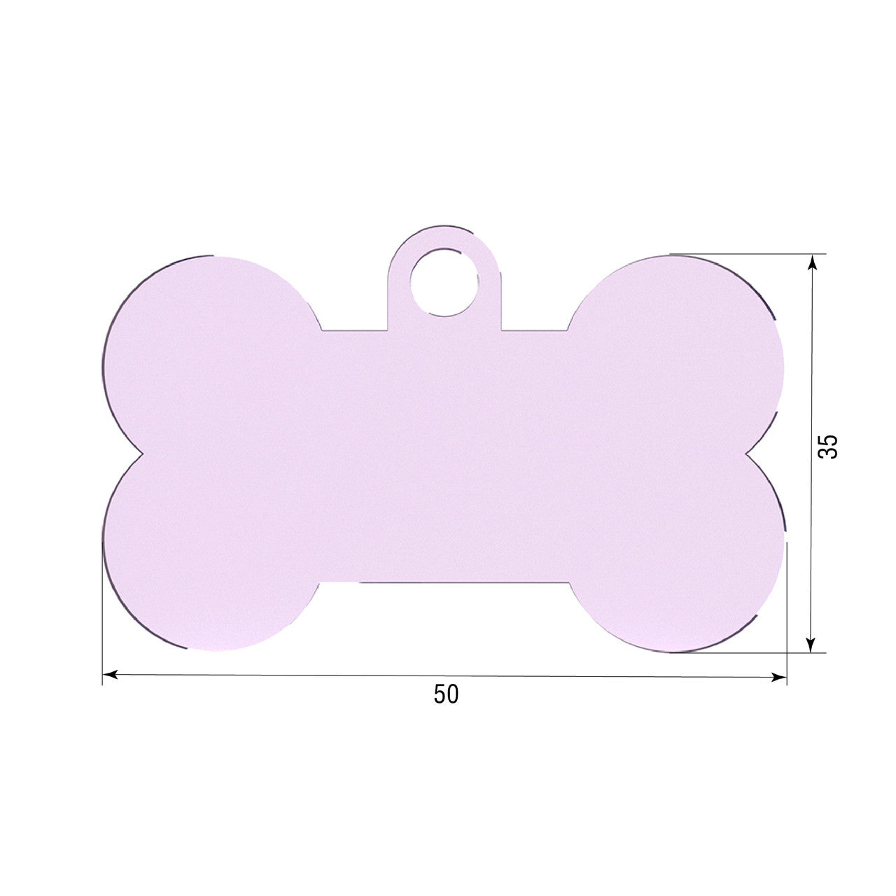 Dog ID Tag Light Purple 50x35mm