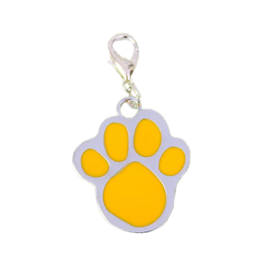 Dog ID Tag Paw Yellow 26x32mm