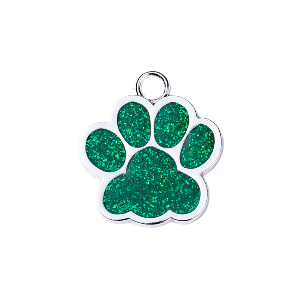 Placa identificativa para gato Silver Paw Green 25x27 mm