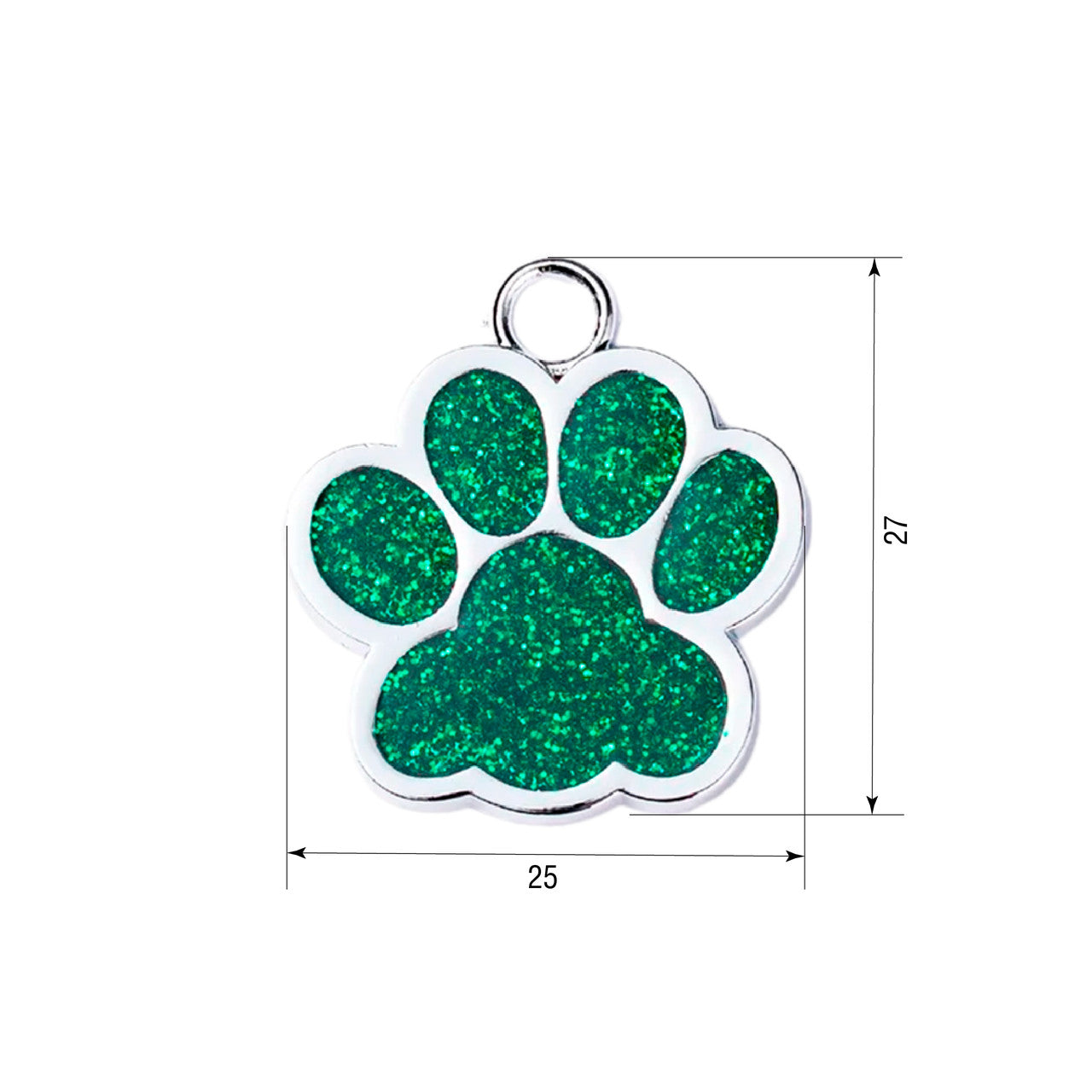 Placa identificativa para gato Silver Paw Green 25x27 mm