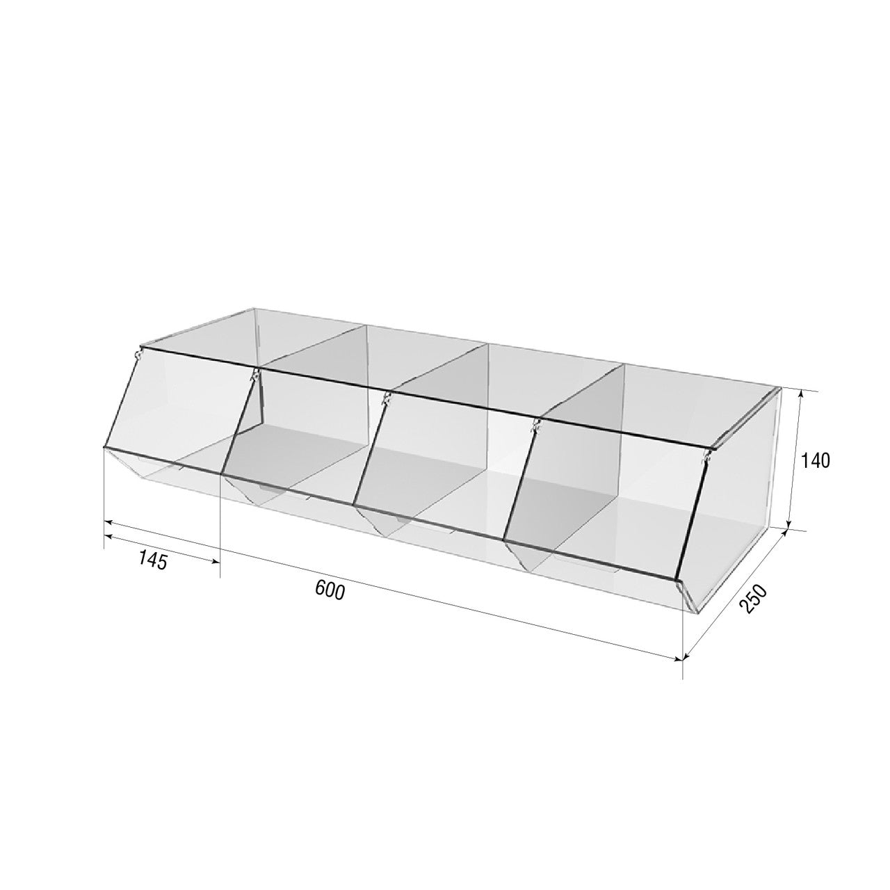 dispenser for marmalade, snacks, nuts 4 cells