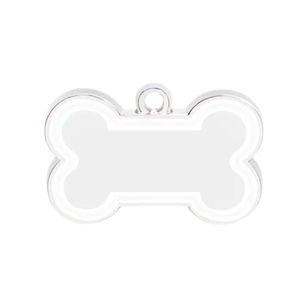 Dog ID Tag Bone 46x30mm White